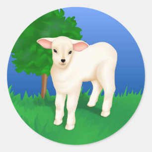 Little Lamb Classic Round Sticker