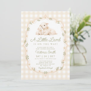 Little Lamb Gender Neutral Baby Shower Invitation