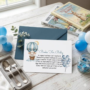 Little Lamb Hot Air Balloon Baby Shower Book Enclosure Card