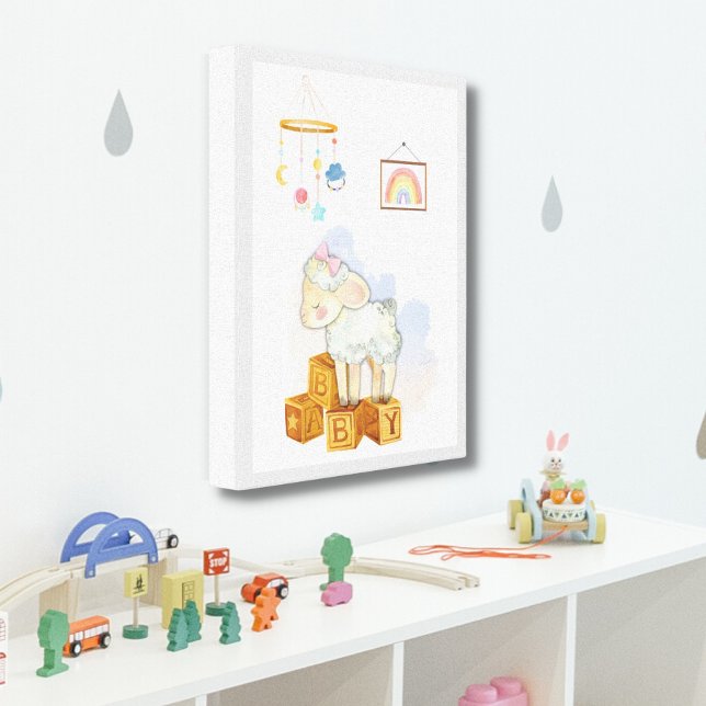 Little Lamb in Nursery 11"x14" Canvas Print (Creator Uploaded)