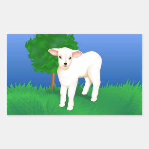 Little Lamb Rectangular Sticker