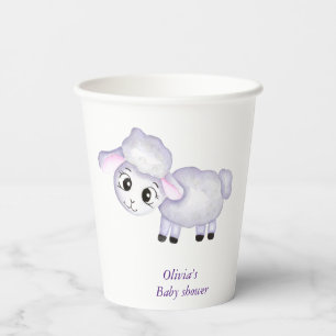 Little Lamb Sheep Baby Shower positive Paper Cups