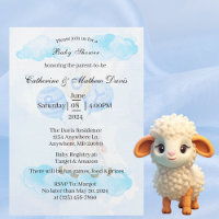 Little Lamb Soaring High in Boy Blue Balloons