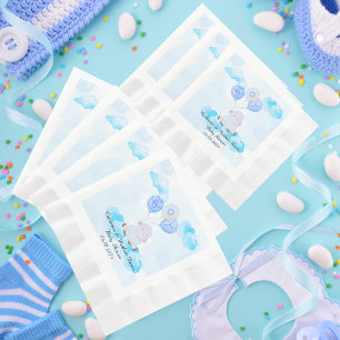 Little Lamb Soaring High in Boy Blue Balloons Napkin