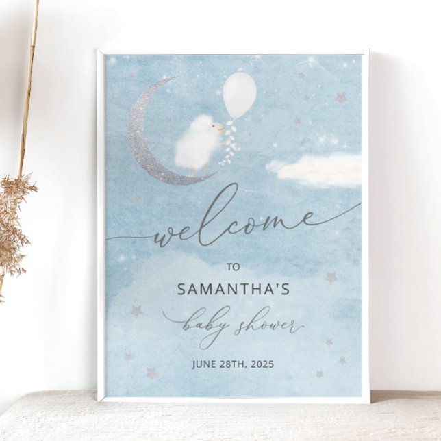 Little Lamb With Balloon Baby Shower Sign (Creator Uploaded)