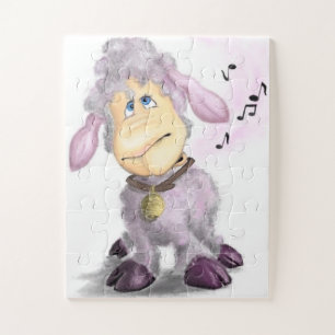 Little Lamb with Bell - Cute Jigsaw Puzzle