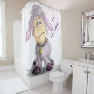 Little Lamb with Bell - Cute Shower Curtain