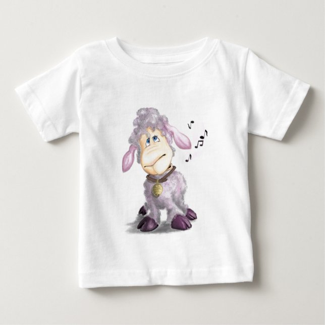 Little Lamb with Bell Funny Baby T-Shirt (Front)