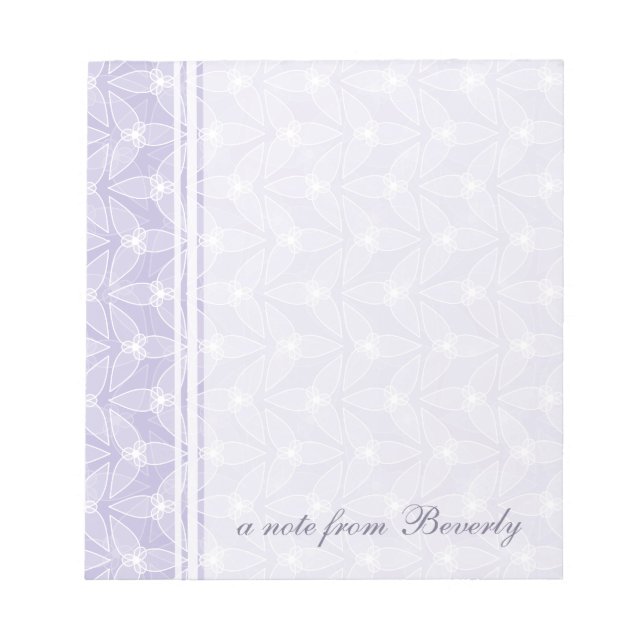 Little Leaf Personalised Notepad - Periwinkle (Front)