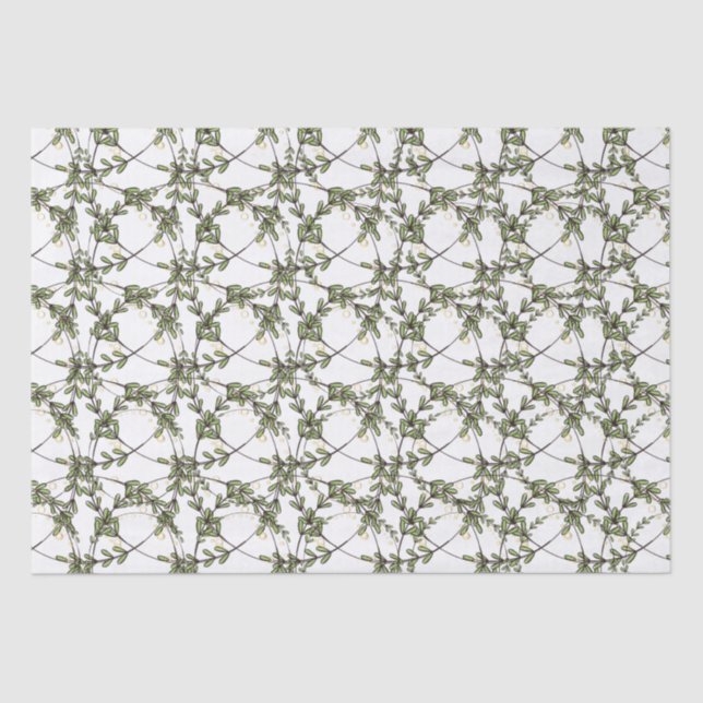 Little Leaves Garden Weeds Circle Wreaths Pattern  Tissue Paper (Front)