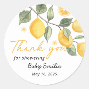 Little Lemon Baby Shower Thank You Favour Sticker
