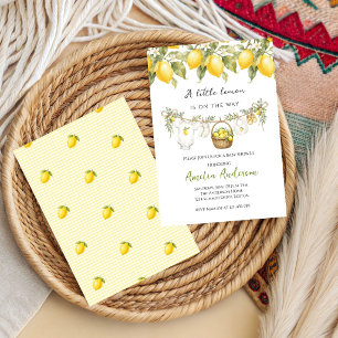Little Lemon is on the way  fresh Baby Shower  Invitation