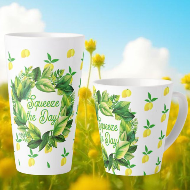 Little Lemons on White Latte Mug (Start your day with a squeeze!)