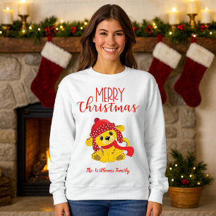 Little Leopard Cheer Christmas  Sweatshirt
