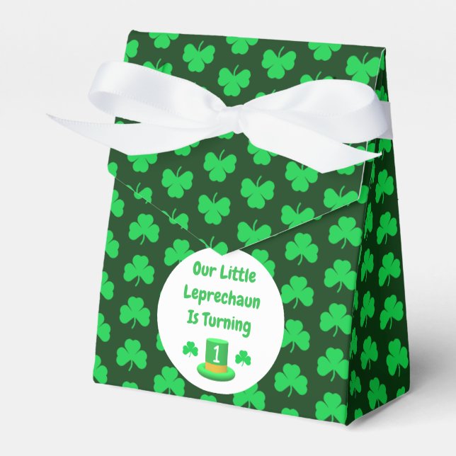 Little Leprechaun 1st Birthday Favour Box (Front Side)