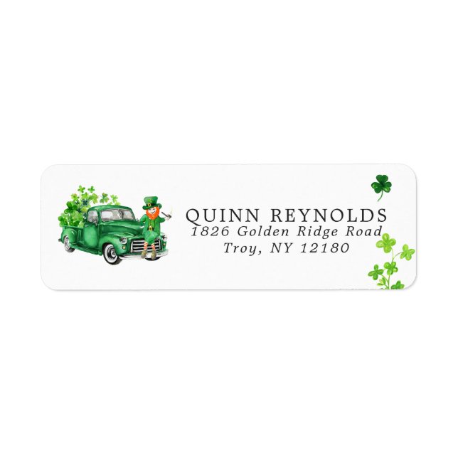 Little Leprechaun Truck | Return Address Label (Front)