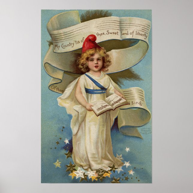Little Liberty Girl Sings My Country 'Tis of Thee Poster (Front)
