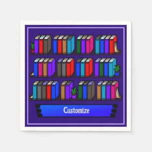 Little Library Book Club Purple Napkin