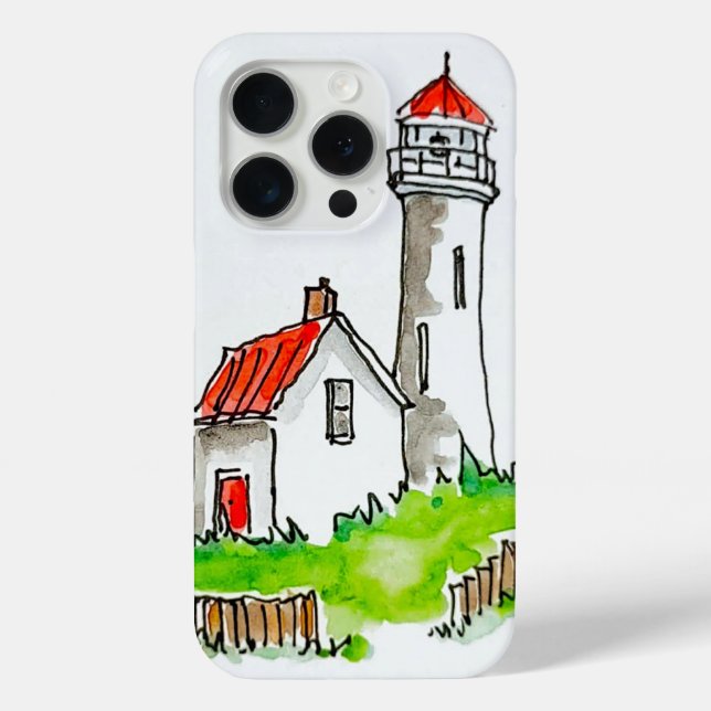 Little Lighthouse Watercolour Case-Mate iPhone Cas Case (Back)