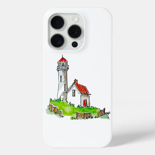 Little Lighthouse Watercolour Case-Mate iPhone Case (Back)