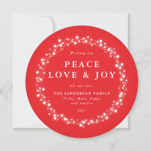 Little Lights   Chic Sparkling Red Holiday Card