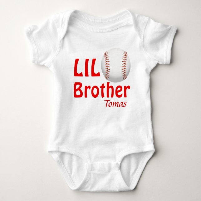 Little Lil Big Brother/Cousin/Sister Baseball Baby Bodysuit (Front)