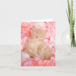 Little Linus Pink Floral Blank Notecard