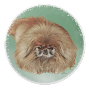 Little Lion Dog Ceramic Knob