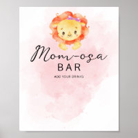 Little Lion Its a Girl Watercolor Mom-osa Bar