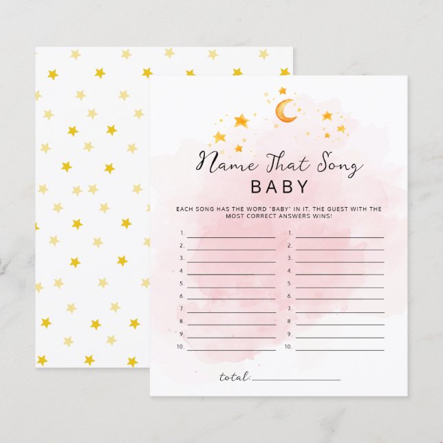 Little Lion Its a Girl Watercolor Name That Song (Front/Back)