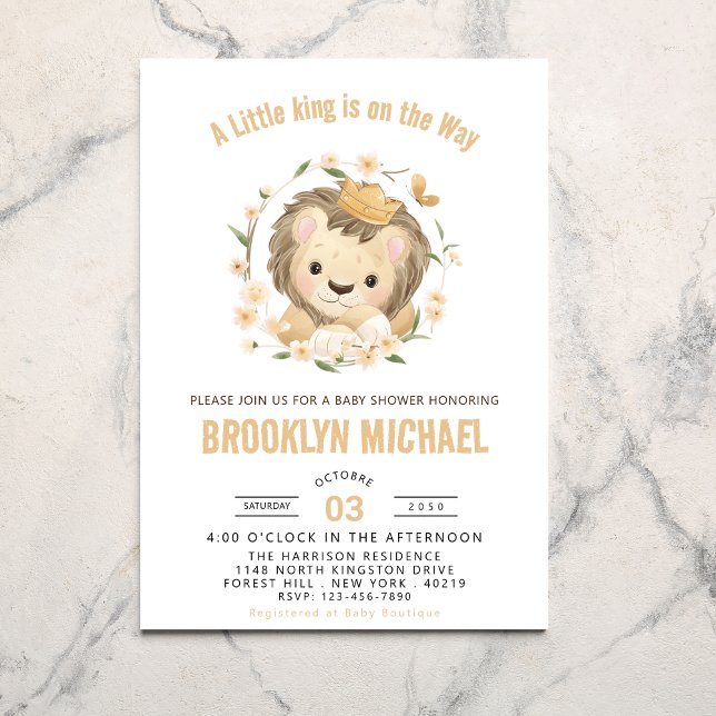 Little Lion King Baby Shower Gender Neutral  Invitation (Creator Uploaded)