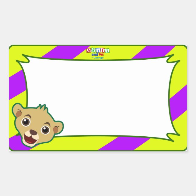 Little Lion Name Tag Sticker (Front)