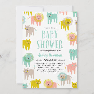 Little Lions Gender Neutral Baby Shower Invitation