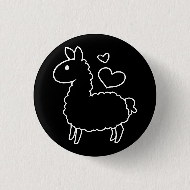 Little Llama Silhouette 3 Cm Round Badge (Front)