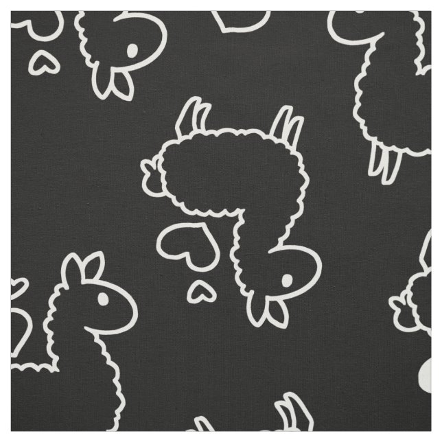 Little Llama Silhouette Madness Fabric (Swatch)