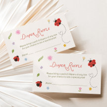 Little Love Bug Baby Shower Diaper Raffle Ticket
