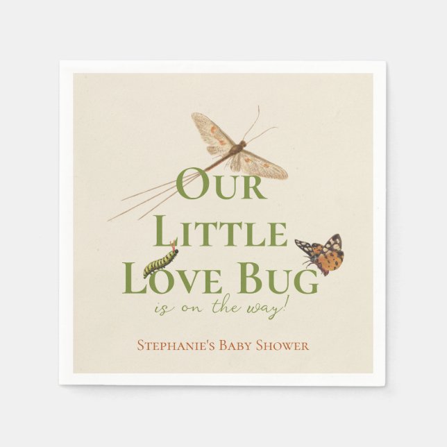 Little Love Bug Baby Shower Gender Neutral Napkin (Front)