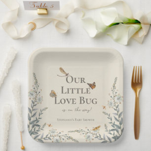 Little Love Bug Baby Shower Gender Neutral Paper Plate