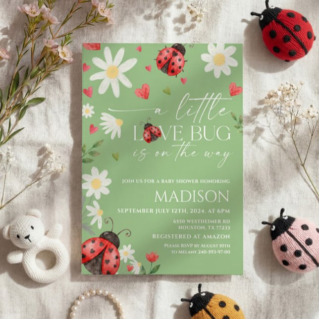 Little Love Bug Baby Shower Invitation (Creator Uploaded)