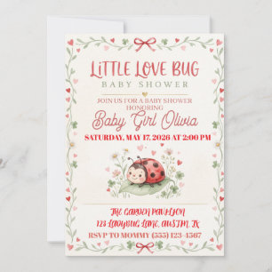 little love bug baby shower invitation