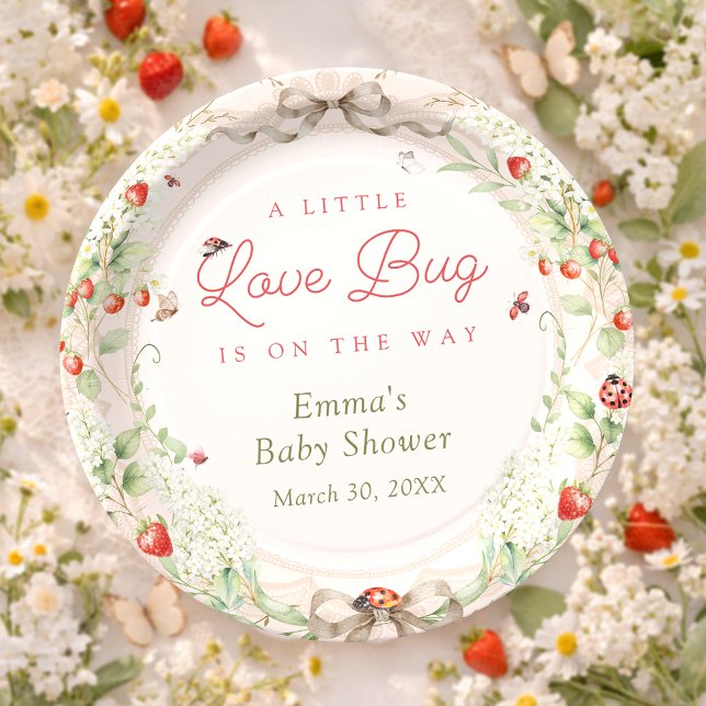 Little Love Bug Baby Shower Paper Plate (Creator Uploaded)