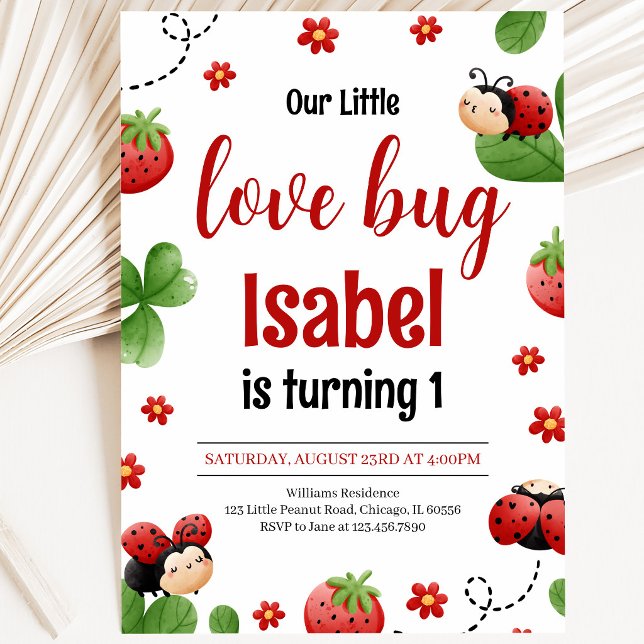 Little Love Bug Birthday Invitation (Creator Uploaded)