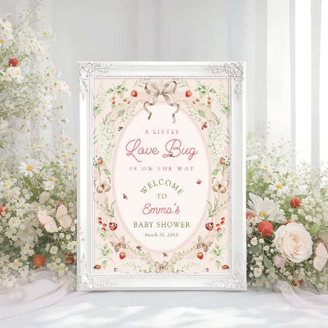 Little Love Bug Boho Baby Shower Welcome Poster (Creator Uploaded)
