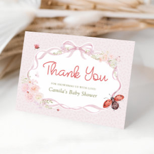 Little Love Bug Bow Baby Shower Thank You Card