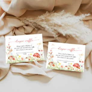 Little Love Bug Garden Diaper Raffle Enclosure Card