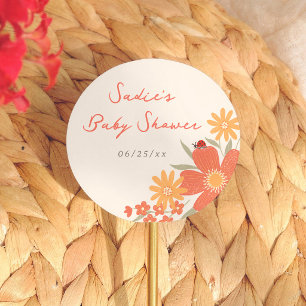 Little Love Bug Girl Baby Shower Classic Round Sticker
