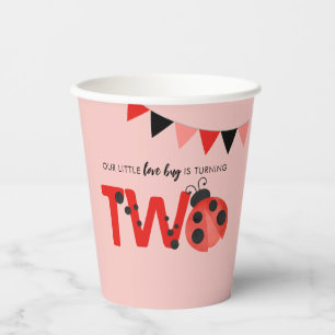 Little Love Bug is Turning Two Ladybug Paper Cups