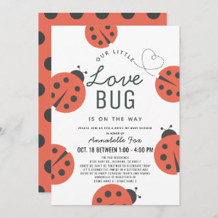 Little Love Bug Ladybug Drive-by Baby Shower Invitation