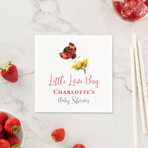 Little Love Bug Ladybug Garden Baby Shower Napkin