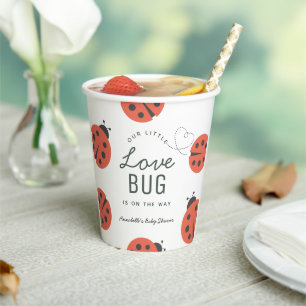 Little Love Bug Ladybug Red Baby Shower Paper Cups